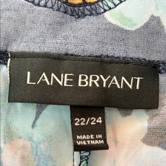 Lane Bryant Maxi Dress Sz 22-24 Black & Aqua Floral Crochet Back Detail EUC - Picture 2 of 8